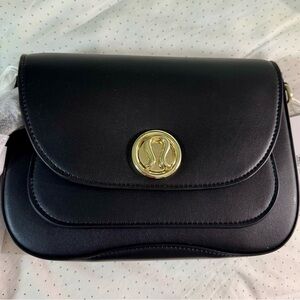 lululemon athletica Black and Gold Crossbody Bag